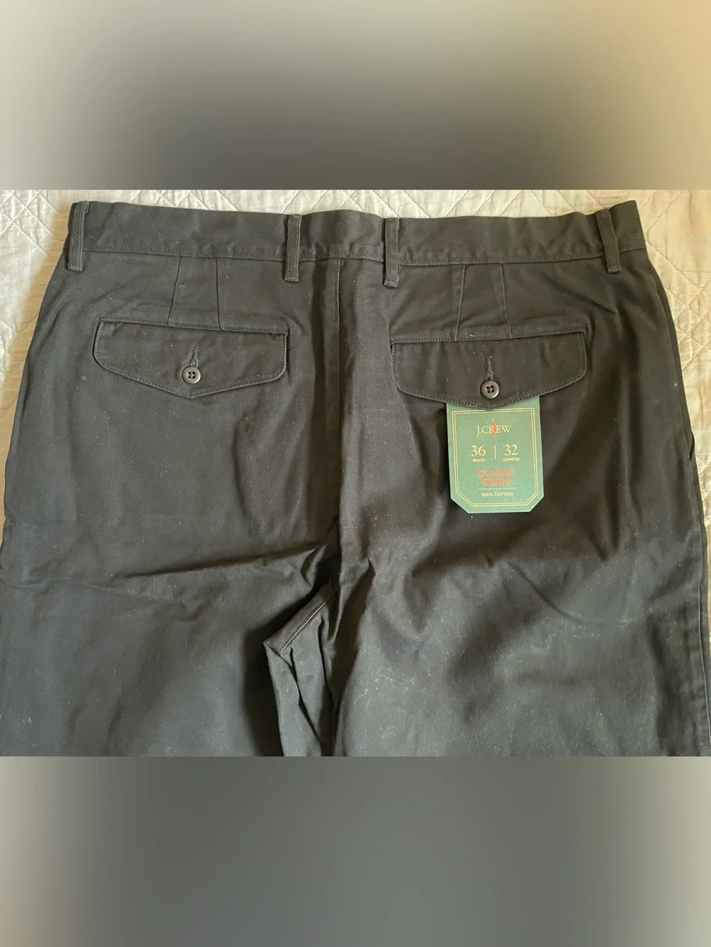 J. CREW Classic chino pant in Black Size 36/32 NWT $98 BE611